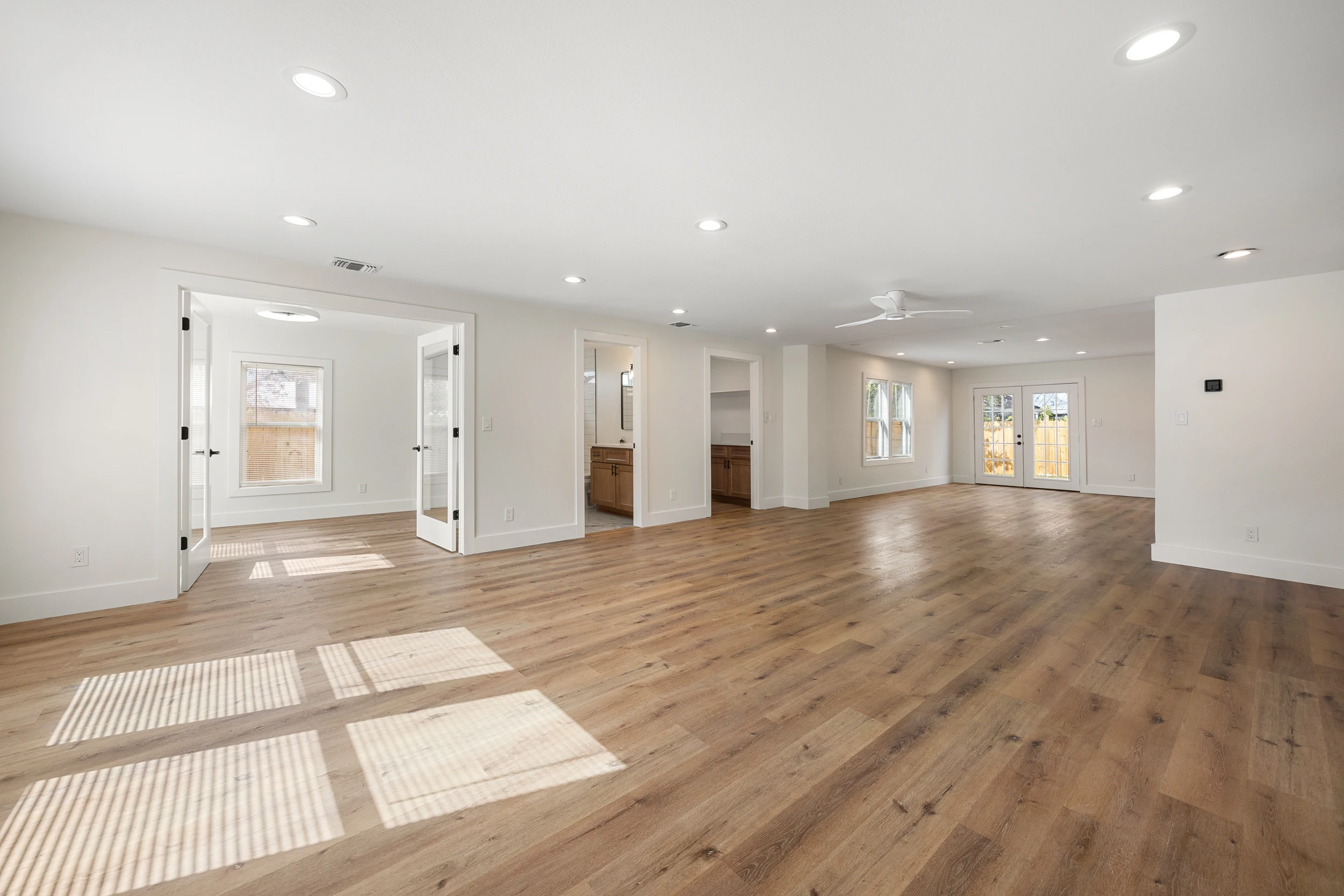 Open concept home with luxury vinyl plank flooring